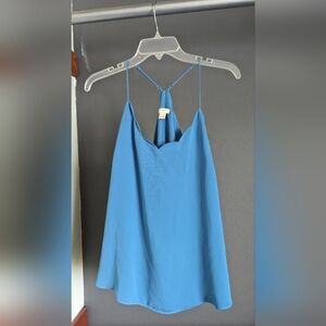 J.Crew Blue scallop, trim racerback tank